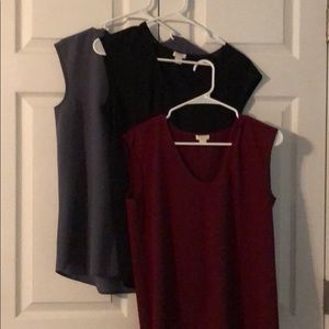 Bundle of 3 J. Crew sleeveless blouses